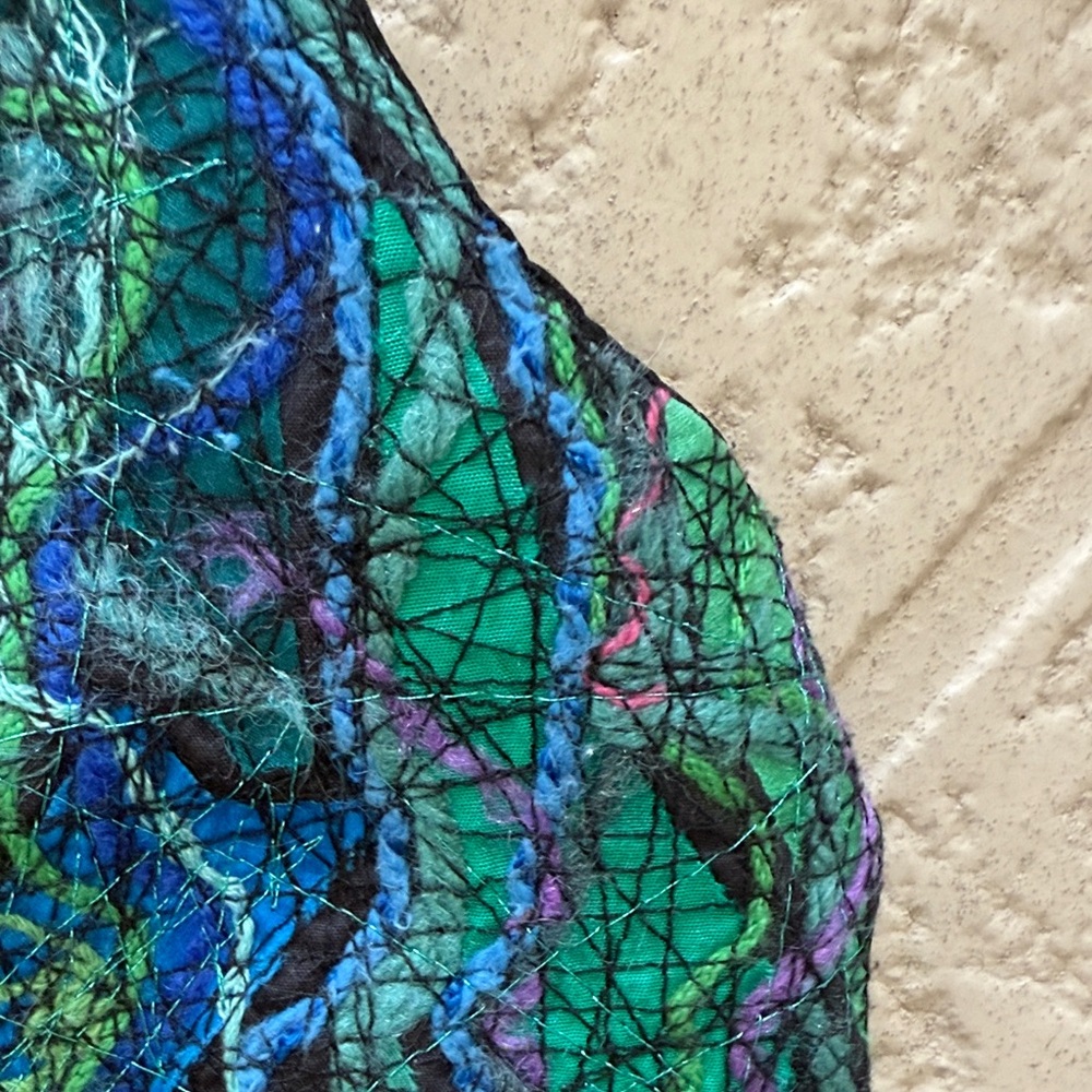 Handmade Silk Multicolored Abstract Women's Vest - Picture 4 of 9